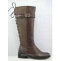 New Style Fashion Flat Ladies Knee High Boots with Zipper (S 308)